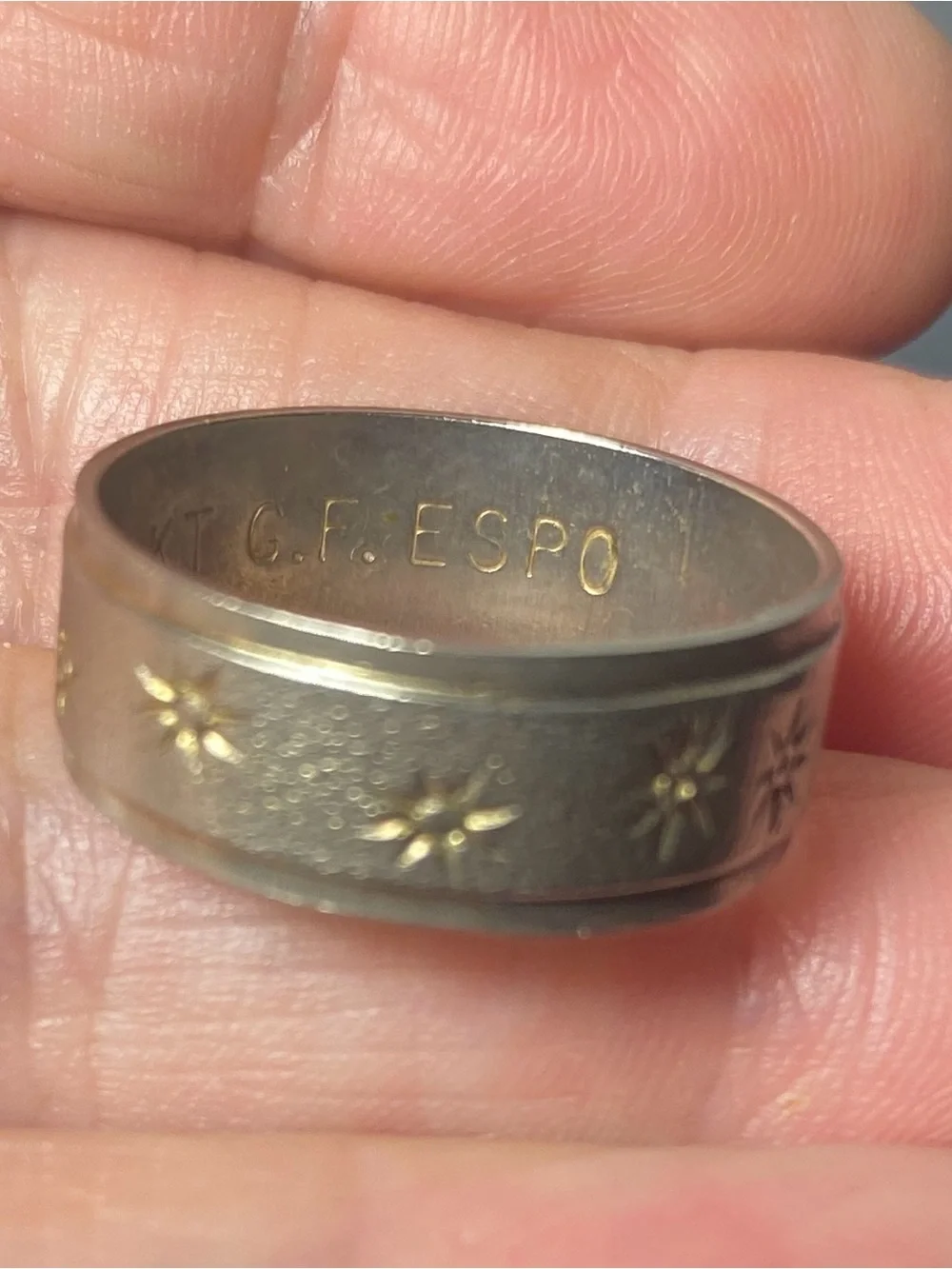 10K SilverTone  Band Ring - Elegant Women’s or Men's Jewelry